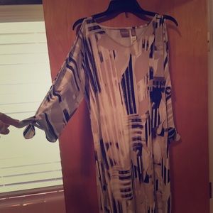 Chico’s cold shoulder dress gray and black